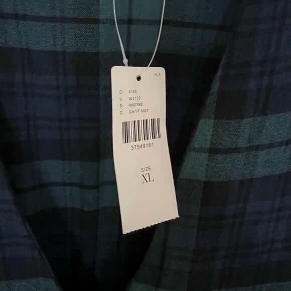 NWT Anthropologie Sylvan Plaid Shirtdress Tartan Green Blue Holiday Women XL - Picture 5 of 10